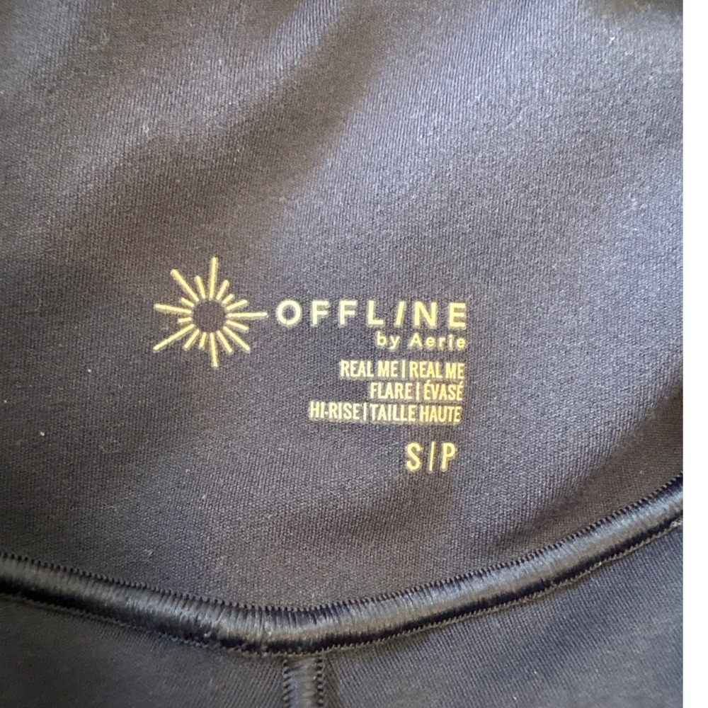 OFFLINE by Aerie Real Me High Rise Crossover Flare Leggings Navy Blue Small S/P - Picture 11 of 12